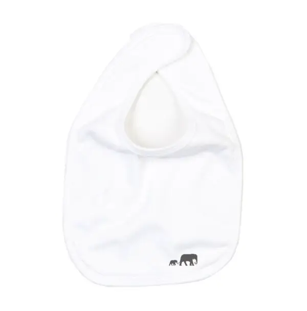 Baby Bib Elephant White/Grey